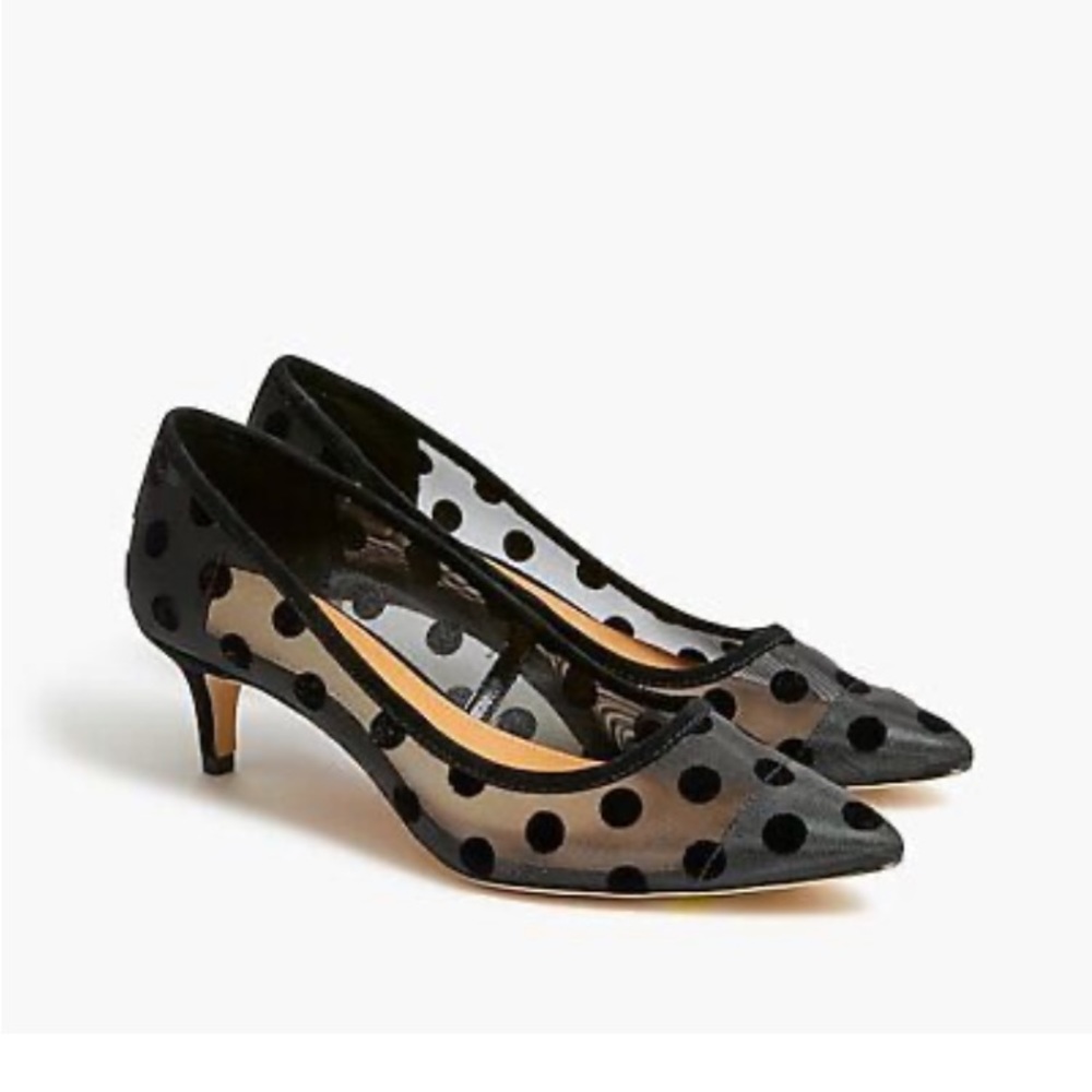 J Crew Factory Esme Polka dot kitten heel